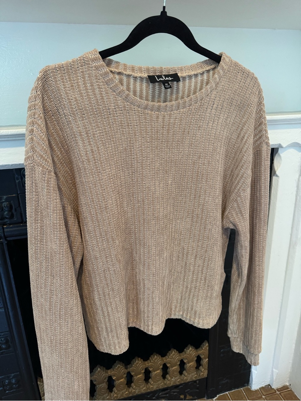 Lulus Dusty Pink Ribbed Chenille Sweater Size M